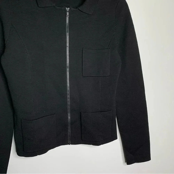 Susana Monaco 100% Super Fine Wool Zip Front Sweater - Picture 4 of 9